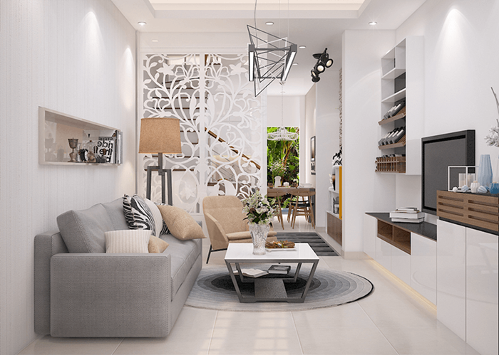 thiết kế nhà bếp và phòng khách chung