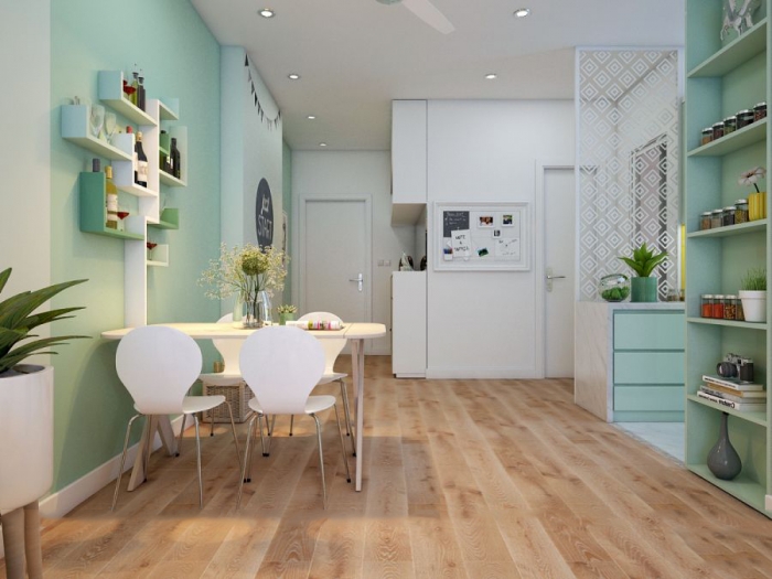 thiết kế nhà bếp cho nhà ống