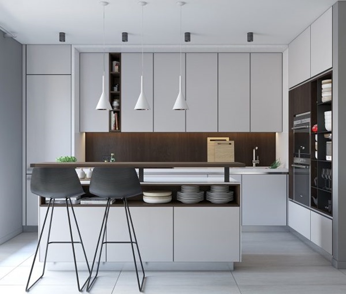 thiết kế nhà bếp tối giản
