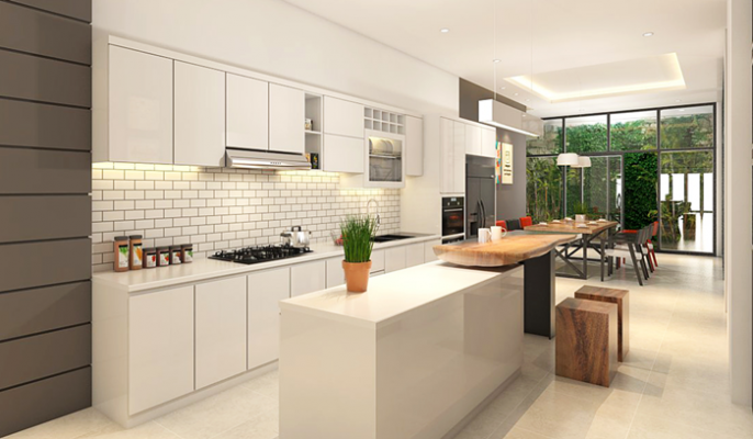 thiết kế bếp nhà phố
